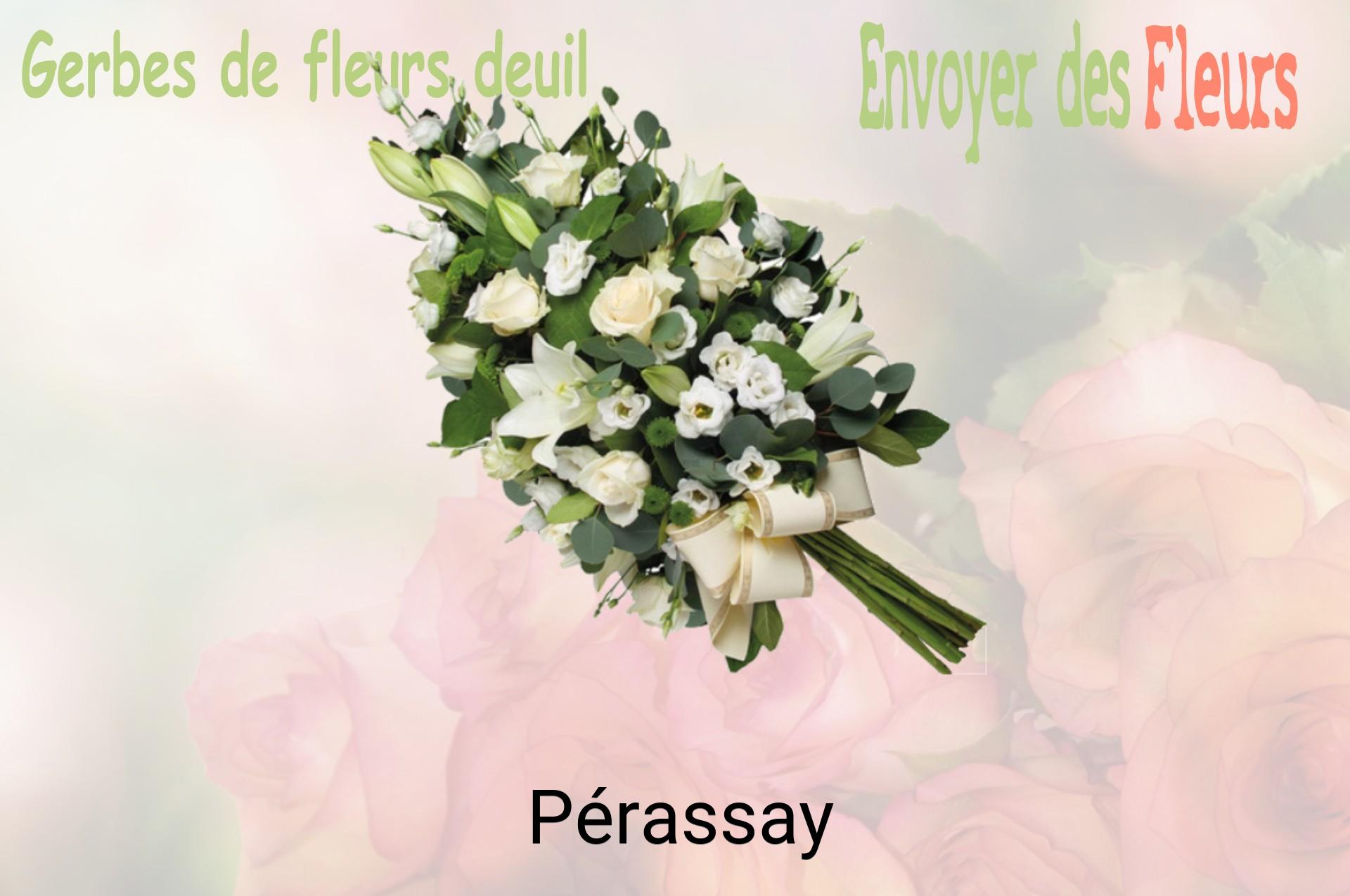 Gerbe de fleurs de deuil livrée à Pérassay